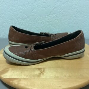 Merrell Zodiac Ginger Brown Double Strap Leather Mary Jane Flats Women Sz 9.5
